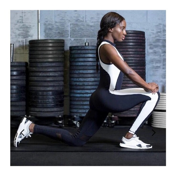 Shama Jade Equinox Athletic Jumpsuit Black and White Size Small Medium - Picture 6 of 11